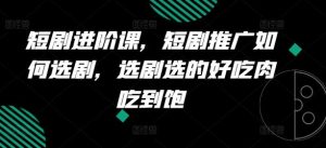 短剧进阶课,短剧推广如何选剧,选剧选的好吃肉吃到饱-聊项目