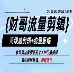 财哥流量剪辑,高级感剪辑+流量思维,教你剪出有质感的个人IP口播视频-聊项目