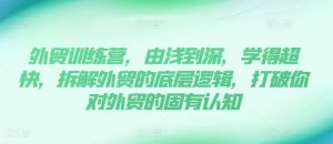 外贸训练营,由浅到深,学得超快,拆解外贸的底层逻辑,打破你对外贸的固有认知-聊项目