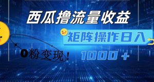 西瓜视频撸流量,简单上手,0粉变现矩阵操作,日入1000+【揭秘】-聊项目