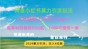 (11650期)2024暑假赚钱项目小红书咸鱼暴力引流,简单无脑操作,每单利润500+,…-聊项目