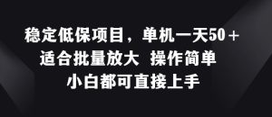 稳定低保项目,单机一天50+适合批量放大 操作简单 小白都可直接上手【揭秘】-聊项目