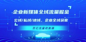 企业新媒体全域流量掘金:公域/私域/地域 企业全域获客 百亿流量收割器-聊项目