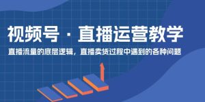 视频号直播运营教学:直播流量的底层逻辑,直播卖货过程中遇到的各种问题-聊项目