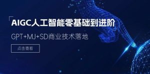 (11718期)2024-AIGC人工智能零基础到进阶,GPT+MJ+SD商业技术落地(78节)-聊项目