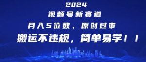 2024视频号新赛道,月入5位数+,原创过审,搬运不违规,简单易学【揭秘】-聊项目
