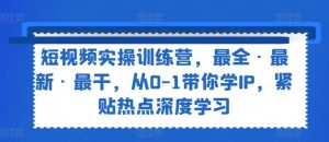 短视频实操训练营,最全·最新·最干,从0-1带你学IP,紧贴热点深度学习-聊项目