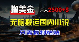最新撸美金项目,搬运国内小说爽文,只需复制粘贴,稿费月入2500+美金,新手也能快速上手【揭秘】-聊项目