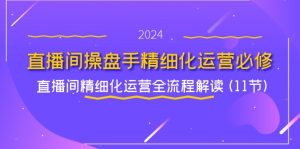 直播间操盘手精细化运营必修,直播间精细化运营全流程解读 (11节)-聊项目