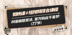 (11821期)剪映课+短视频综合课程:抖音底层算法,百万粉丝不是梦!(77节)-聊项目