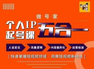 做号家的个人IP起号方法,快去掌握短视频领域,洞察短视频新玩法,68节完整-聊项目