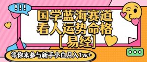 国学蓝海赋能赛道,零基础学习,手把手教学独一份新手小白月入1W+【揭秘】-聊项目