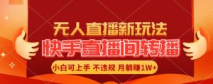 快手直播间全自动转播玩法,全人工无需干预,小白月入1W+轻松实现【揭秘】-聊项目
