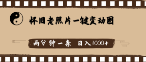 (11872期)怀旧老照片,AI一键变动图,两分钟一条,日入1000+-聊项目