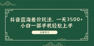 (11903期)抖音蓝海差价玩法,一天3500+,小白一部手机轻松上手-聊项目