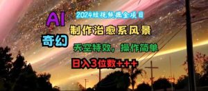 2024短视频掘金项目,AI制作治愈系风景,奇幻天空特效,操作简单,日入3位数【揭秘】-聊项目