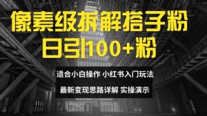 像素级拆解搭子粉,日引100+,小白看完可上手,最新变现思路详解【揭秘】-聊项目