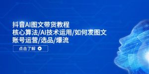 抖音AI图文带货教程:核心算法/AI技术运用/如何发图文/账号运营/选品/爆流-聊项目