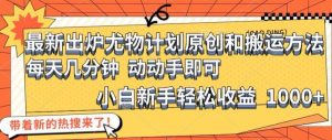 最新出炉尤物计划原创和搬运方法,简单易操作,动动手,小白新手轻松日入1000+【揭秘】-聊项目