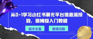 从0-1学习小红书聚光平台信息流投放,保姆级入门教程-聊项目