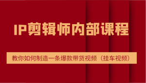 IP剪辑师内部课程,电商切片培训,教你如何制造一条爆款带货视频(挂车视频)-聊项目