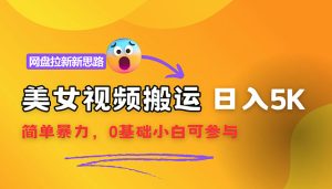 (12177期)【新思路】视频搬运+网盘拉新,靠搬运每日5000+简单暴力,0基础小白可参与-聊项目