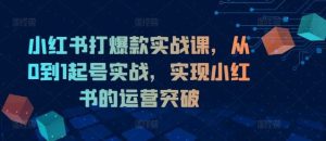 小红书打爆款实战课,从0到1起号实战,实现小红书的运营突破-聊项目