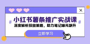 小红书-薯条推广实战课:深度解析投放策略,助力笔记曝光飙升-聊项目