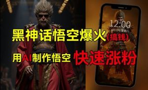 黑神话悟空爆火,已有人利用这波热点变现几十万,普通人也可用AI蹭上这波热度搞钱,有多重变现方法-聊项目