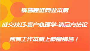 销售思维商业本质-成交技巧-客户心理学-销冠方法论,所有工作本质上都是销售!-聊项目