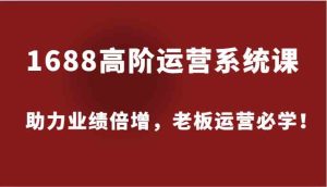 1688高阶运营系统课,助力业绩倍增,老板运营必学!-聊项目