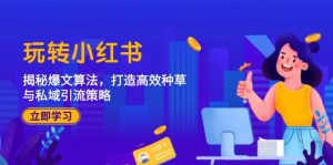 玩转小红书:揭秘爆文算法,打造高效种草与私域引流策略-聊项目