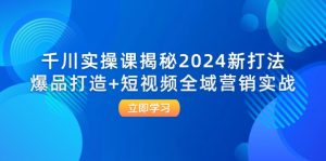 (12424期)千川实操课揭秘2024新打法:爆品打造+短视频全域营销实战-聊项目