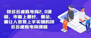 拼多多虚拟电商2.0项目,市面上最好,最全,最让人容易上手实操的拼多多虚拟电商课程-聊项目