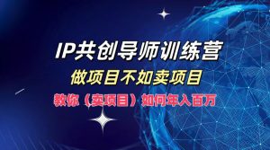 IP共创导师训练营,做项目不如卖项目,教你(卖项目)如何实现年入百万-聊项目