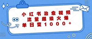 小红书治愈视频,流量超级火爆,单日变现1000+-聊项目