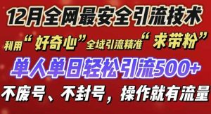 12 月份全网最安全引流创业粉技术来袭,不封号不废号,有操作就有流量【揭秘】-聊项目