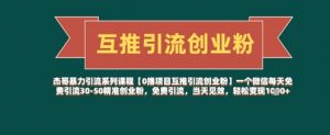 【0撸项目互推引流创业粉】一个微信每天免费引流30-50精准创业粉,免费引流,当天见效,轻松变现几张-聊项目