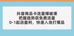 抖音商品卡流量爆破课:把握趋势获免费流量,0-1起店盈利,快速入池打爆品-聊项目