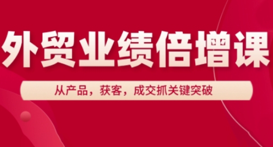 外贸业绩倍增课，从产品，获客，成交抓关键突破-聊项目