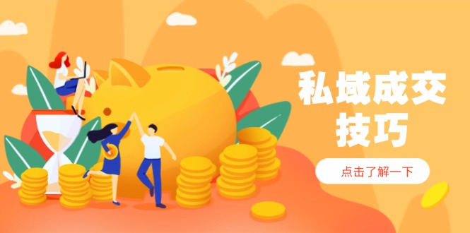 私域成交技巧，帮你从入门到精通，破解四大痛点，快速变现，轻松收钱-聊项目