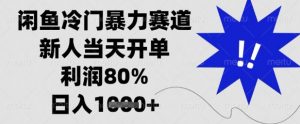 闲鱼冷门暴力赛道,新人当天开单,利润80%,日入1k+【揭秘】-聊项目