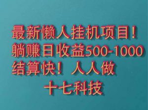 2025最新懒人挂机项目!长久稳定,解放双手!单日收益500+-聊项目