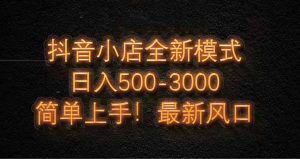 抖音小店全新模式 最新风口,日收入500-5000+!小白简单上手-聊项目