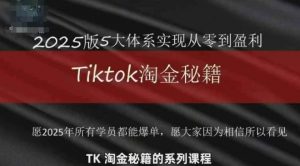 TikTok跨境2025淘金秘籍,2025TikTok从0到盈利变现-聊项目