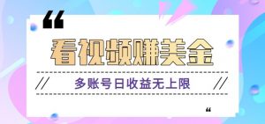 看视频赚美金项目,手机可挂机操作,多账号日收益无上限-聊项目