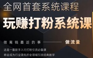 2025行业首套全网全域打粉系统神课,做流量做离钱最近的事,一套新手入行打粉引流必备课-聊项目