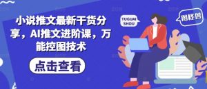 小说推文最新干货分享,AI推文进阶课,万能控图技术-聊项目