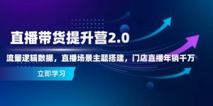 直播带货提升营2.0:流量逻辑数据,直播场景主题搭建,门店直播年销千万-聊项目