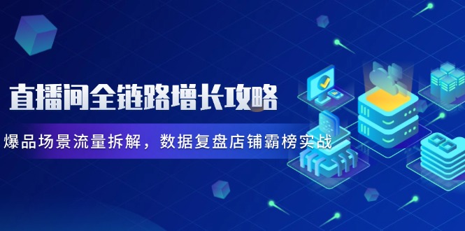 直播间全链路增长攻略，爆品场景流量拆解，数据复盘店铺霸榜实战-聊项目